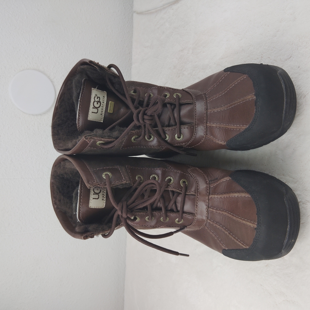 Ugg Australia Vibram Leather Brown Waterproof Sheepskin Boots Sz  11